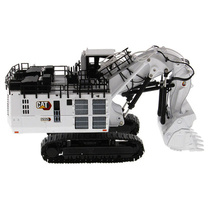 Model of a Caterpillar 6060F Front Shovel Mining Excavator in a Coal Configuration Painted White on a White Background