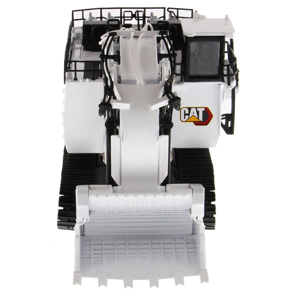 Model of a Caterpillar 6060F Front Shovel Mining Excavator in a Coal Configuration Painted White on a White Background