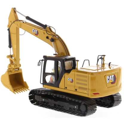 Model of a Caterpillar 323 Hydraulic Excavator with Work Tools - Next Generation Design on a White Background