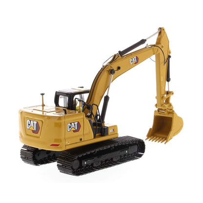 Model of a Caterpillar 323 Hydraulic Excavator with Work Tools - Next Generation Design on a White Background