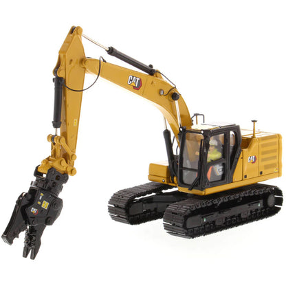 Model of a Caterpillar 323 Hydraulic Excavator with Work Tools - Next Generation Design on a White Background