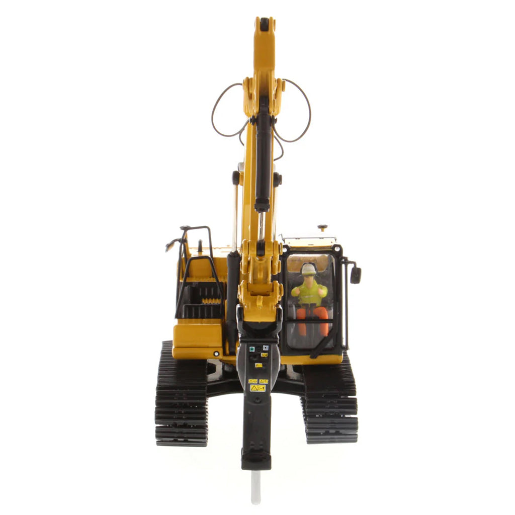 Model of a Caterpillar 323 Hydraulic Excavator with Work Tools - Next Generation Design on a White Background