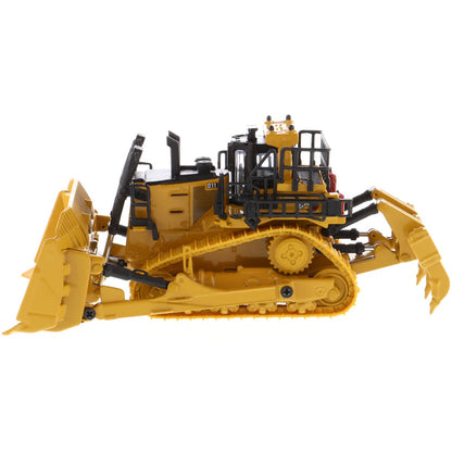 Model of a Caterpillar D11 Track-Type Dozer with Rear Ripper on a White Background