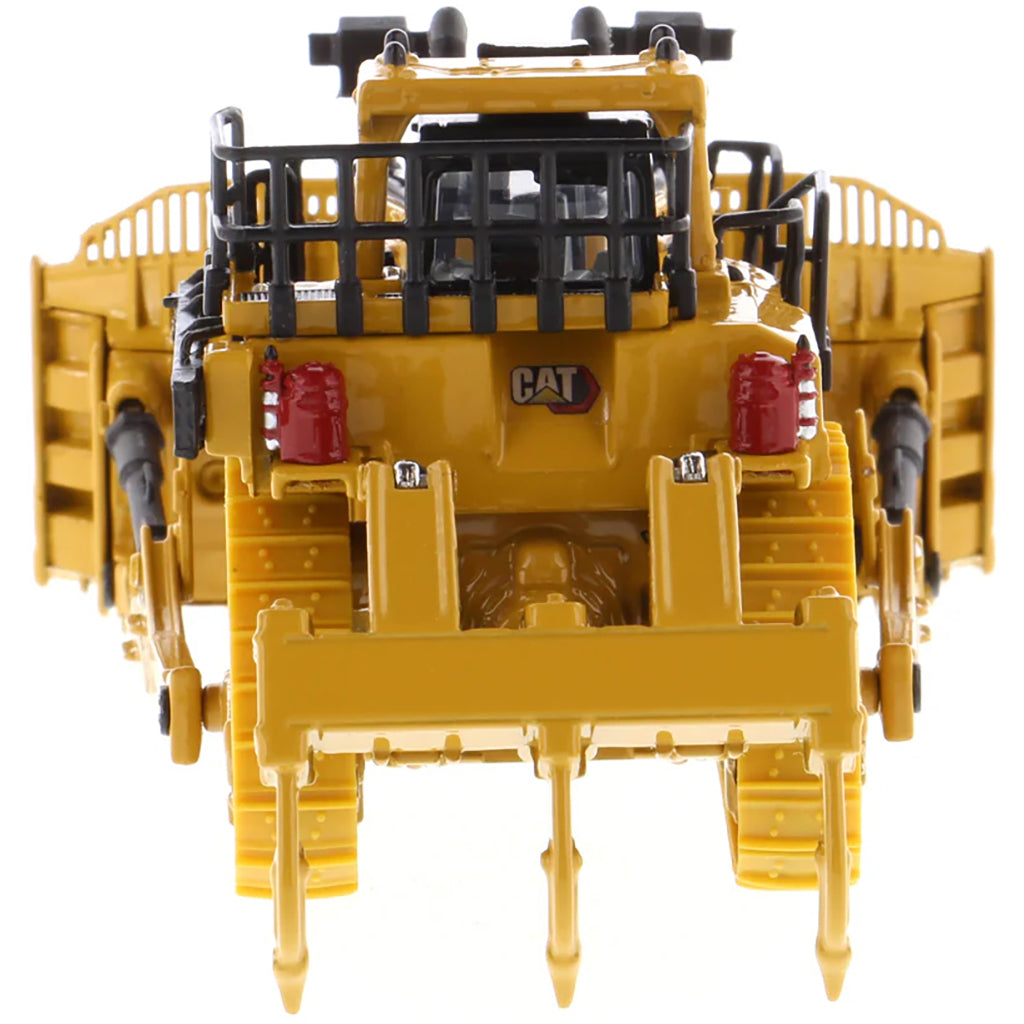 Model of a Caterpillar D11 Track-Type Dozer with Rear Ripper on a White Background