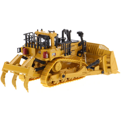 Model of a Caterpillar D11 Track-Type Dozer with Rear Ripper on a White Background