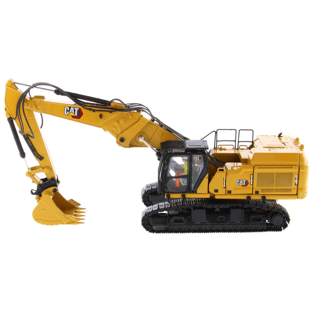 Model of a Caterpillar 352UHD Ultra High Demolition Hydraulic Excavator on a White Background