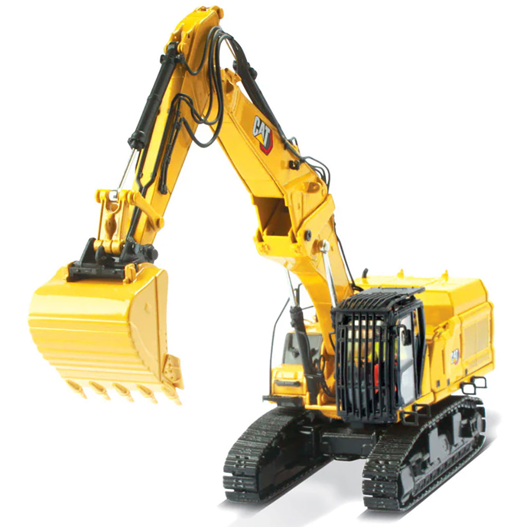 Model of a Caterpillar 352UHD Ultra High Demolition Hydraulic Excavator on a White Background