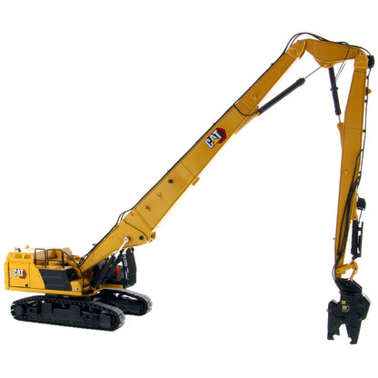 Model of a Caterpillar 352UHD Ultra High Demolition Hydraulic Excavator on a White Background
