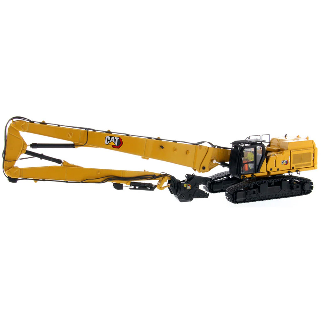 Model of a Caterpillar 352UHD Ultra High Demolition Hydraulic Excavator on a White Background