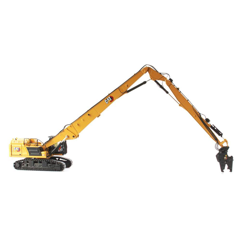 Model of a Caterpillar 352UHD Ultra High Demolition Hydraulic Excavator on a White Background