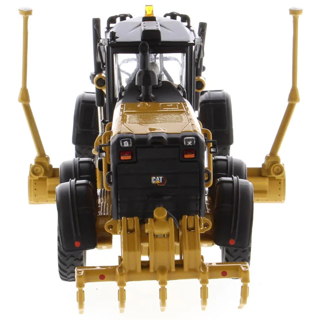 Model of a Caterpillar 150 Road Grader Construction Vehicle on a White Background