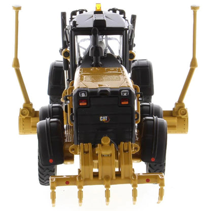 Model of a Caterpillar 150 Road Grader Construction Vehicle on a White Background