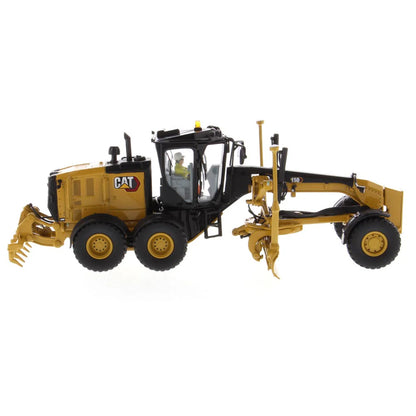 Model of a Caterpillar 150 Road Grader Construction Vehicle on a White Background