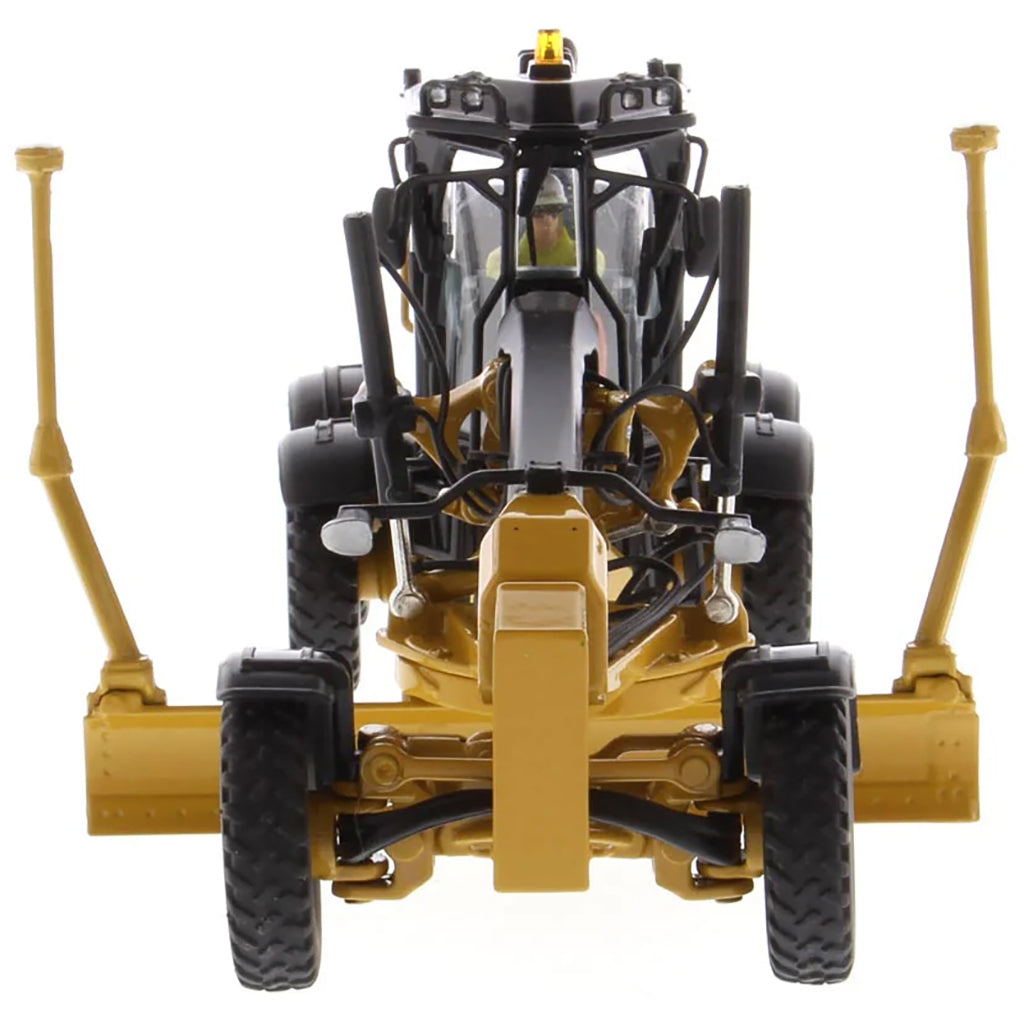 Model of a Caterpillar 150 Road Grader Construction Vehicle on a White Background