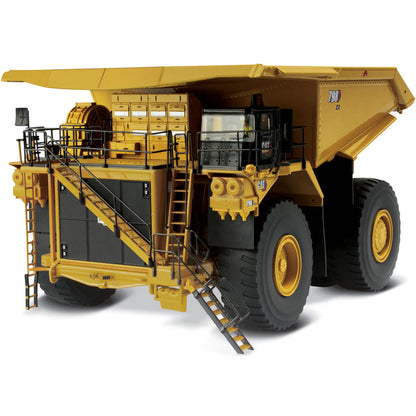 Model of a Large Caterpillar 798 AC Off Highway Electric Drive Mining Dump Truck on a White Background