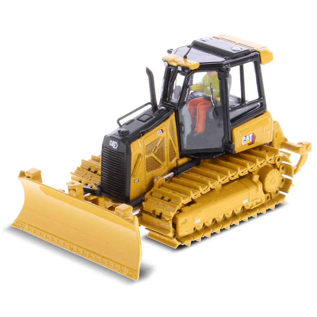 Model of a Caterpillar D3 bulldozer on a white background