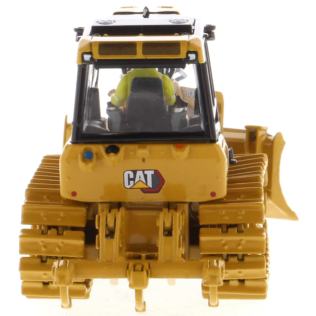 Model of a Caterpillar D3 bulldozer on a white background