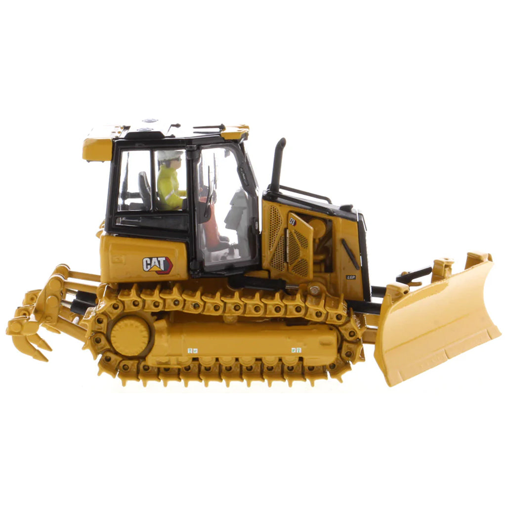 Model of a Caterpillar D3 bulldozer on a white background