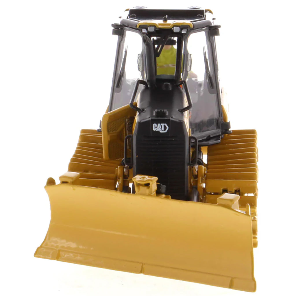 Model of a Caterpillar D3 bulldozer on a white background