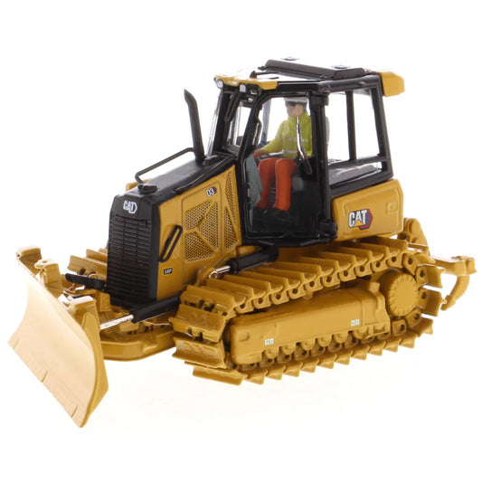 Model of a Caterpillar D3 bulldozer on a white background