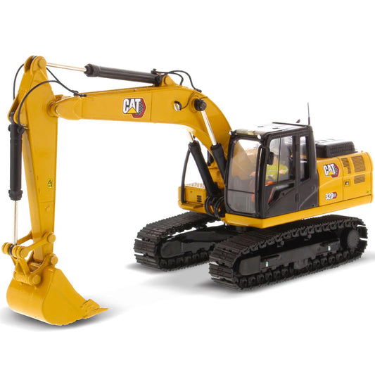 Model of a Caterpillar 320 GX Hydraulic Excavator on a White Background