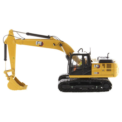 Model of a Caterpillar 320 GX Hydraulic Excavator on a White Background