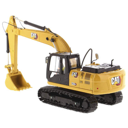 Model of a Caterpillar 320 GX Hydraulic Excavator on a White Background