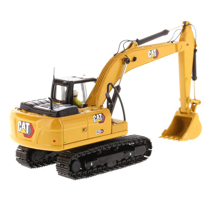 Model of a Caterpillar 320 GX Hydraulic Excavator on a White Background