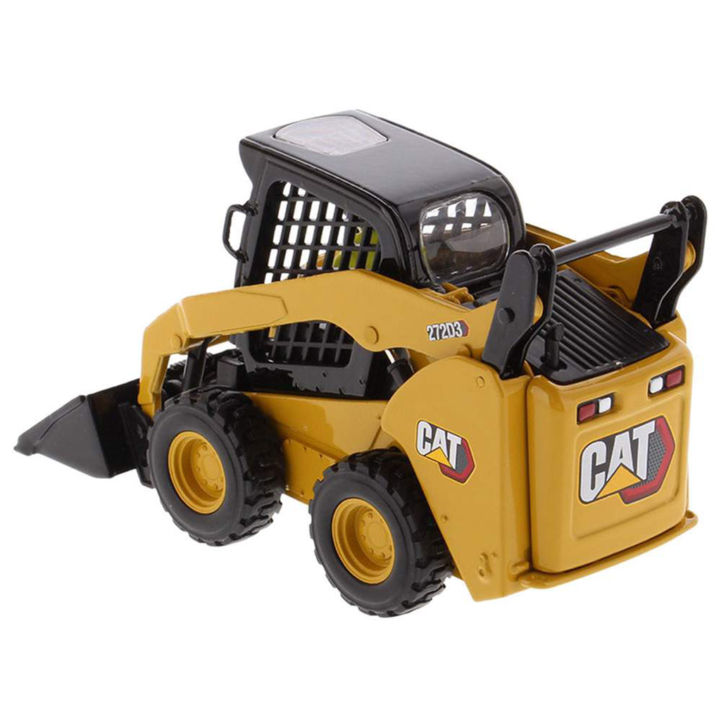Model of a Caterpillar 272D3 Skid Steer Loader on a White Background