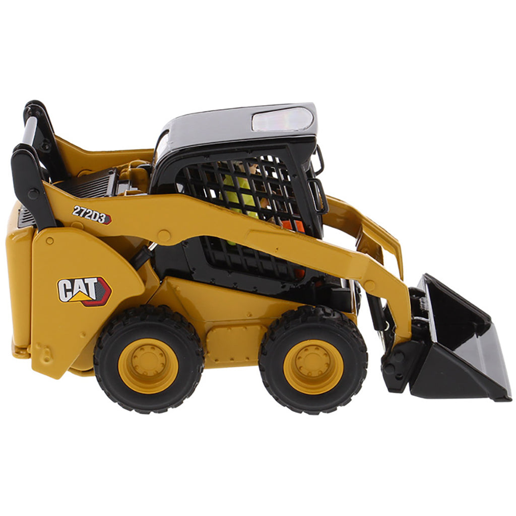 Model of a Caterpillar 272D3 Skid Steer Loader on a White Background
