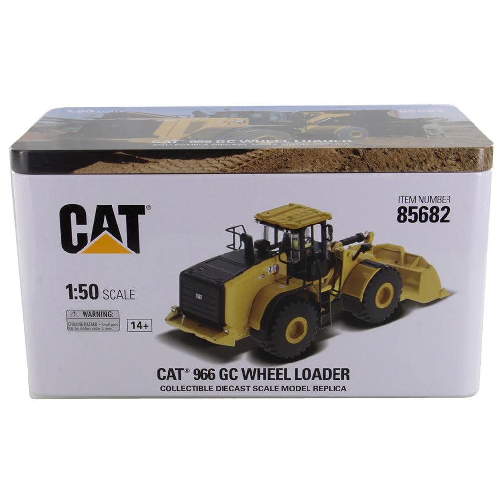 Boxed CAT 966 GC Wheel Loader model on a white background
