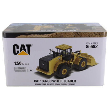 Boxed CAT 966 GC Wheel Loader model on a white background