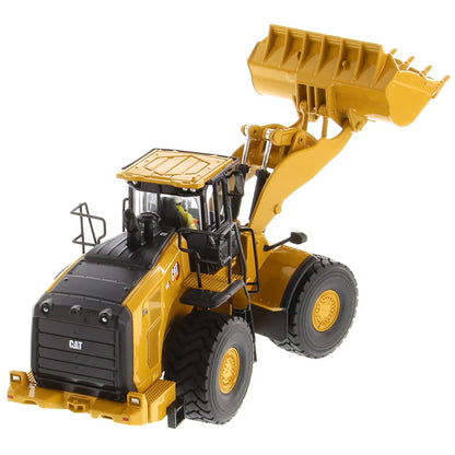 Model of a Yellow Caterpillar 980 Wheel Loader on a White Background
