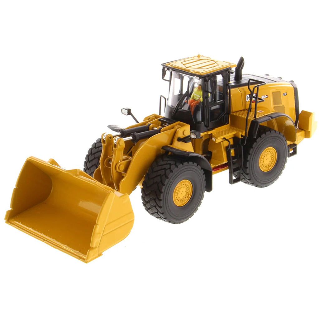 Model of a Caterpillar 982 XE Wheel Loader on a White Background