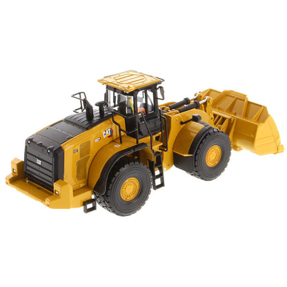 Model of a Caterpillar 982 XE Wheel Loader on a White Background