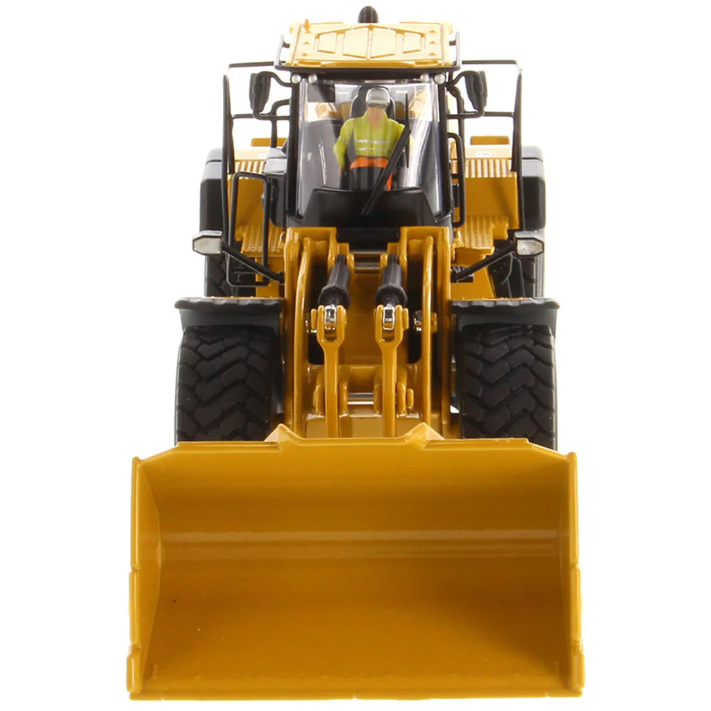 Model of a Caterpillar 982 XE Wheel Loader on a White Background