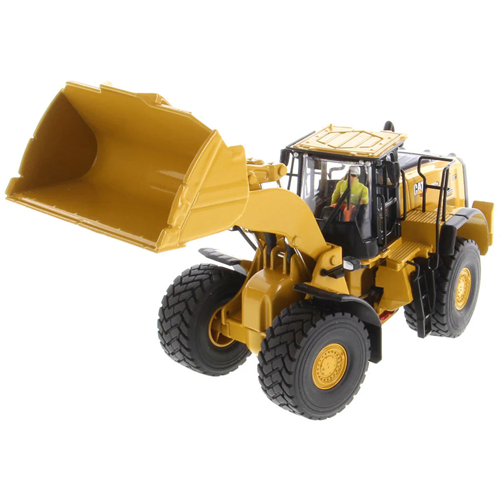 Model of a Caterpillar 982 XE Wheel Loader on a White Background
