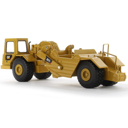 Model of a Caterpillar 611 Wheel Tractor Scraper on a White Background