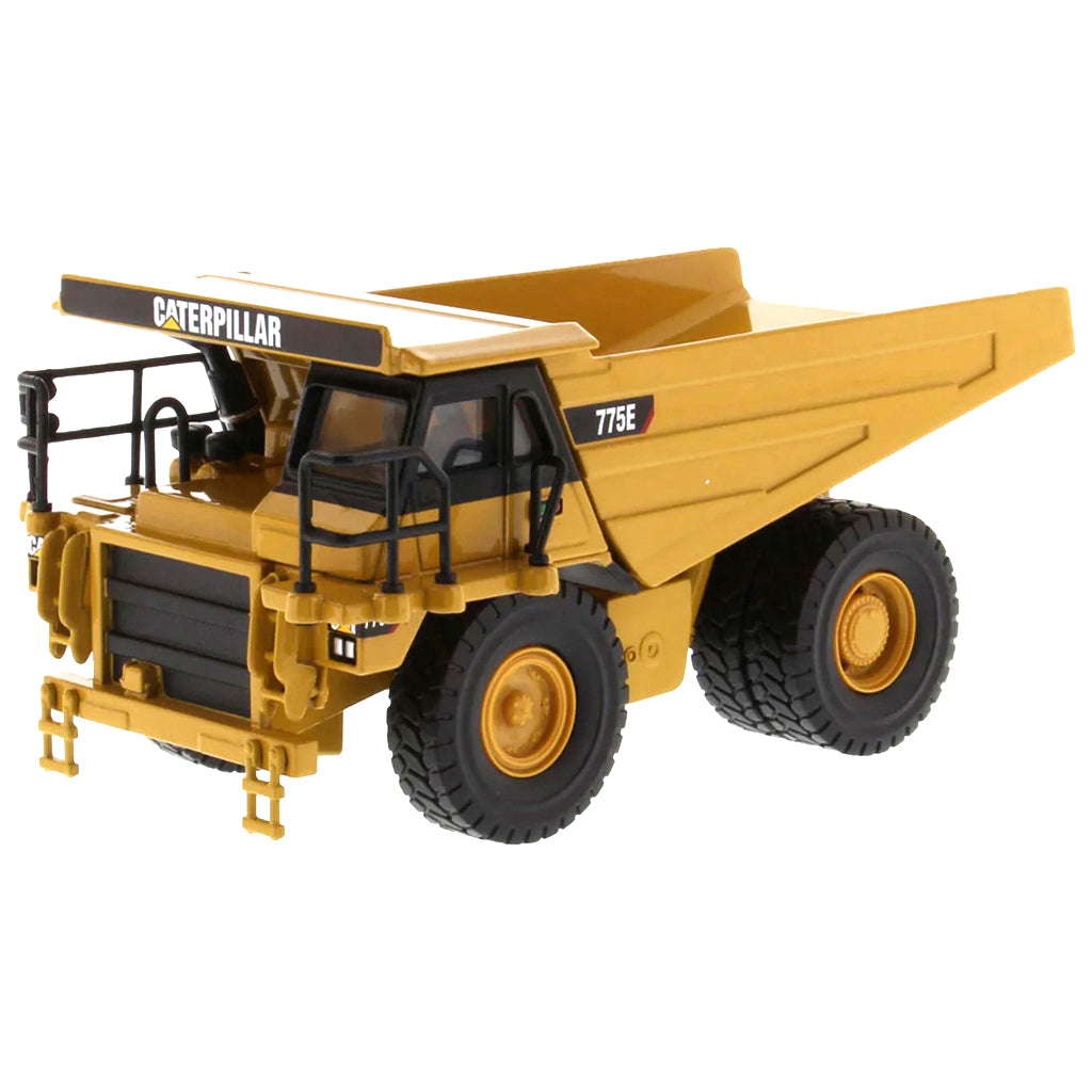 Model of a Caterpillar 775E Off-Highway Dump Truck on a White Background