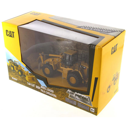 Boxed 1:64 scale Caterpillar 988H Wheel Loader model on a white background