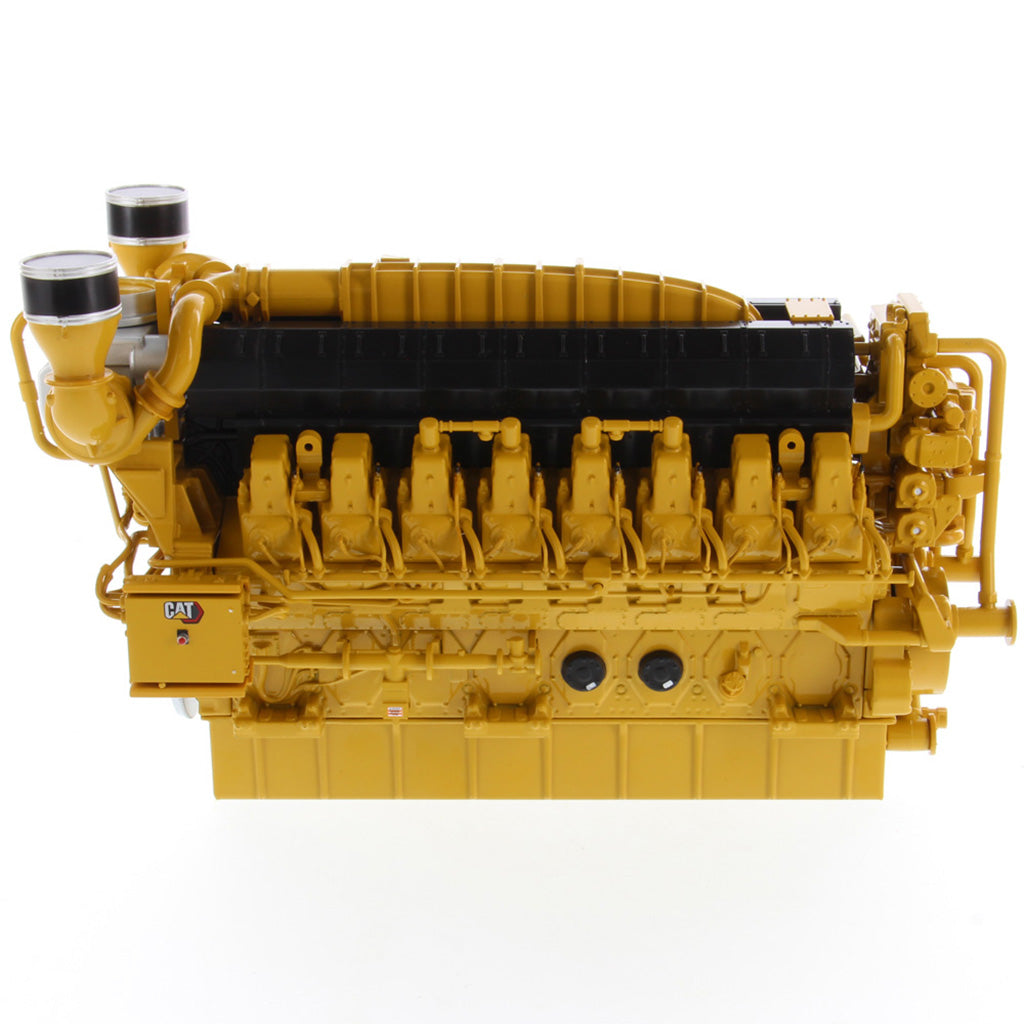A CAT industrial natural gas engine model painted in the signature yellow and black color scheme, shown on a clean white background.