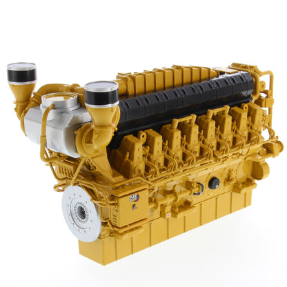 A CAT industrial natural gas engine model painted in the signature yellow and black color scheme, shown on a clean white background.