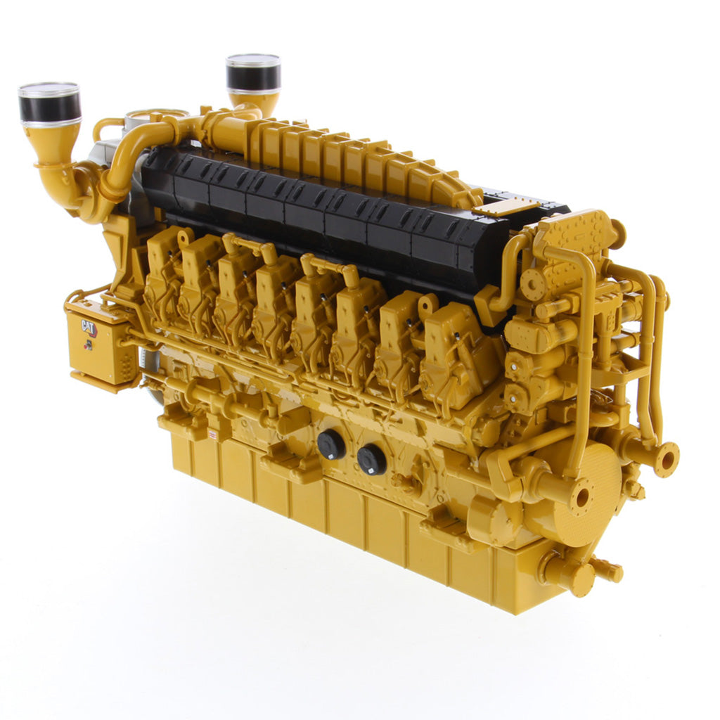 A CAT industrial natural gas engine model painted in the signature yellow and black color scheme, shown on a clean white background.