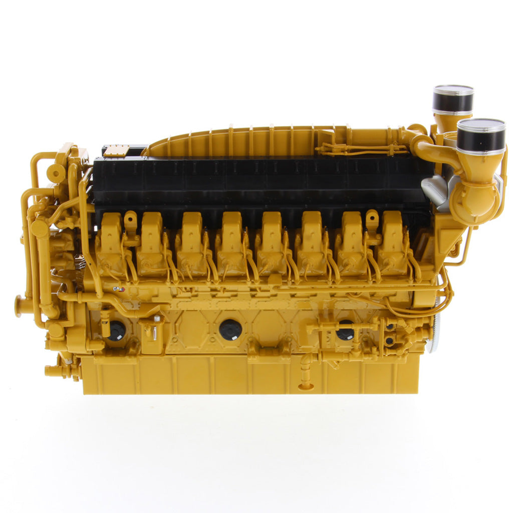 A CAT industrial natural gas engine model painted in the signature yellow and black color scheme, shown on a clean white background.