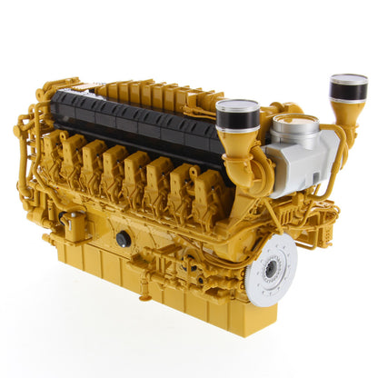 A CAT industrial natural gas engine model painted in the signature yellow and black color scheme, shown on a clean white background.