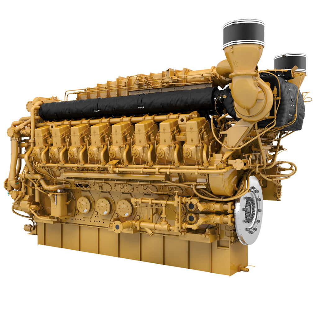 A CAT industrial natural gas engine model painted in the signature yellow and black color scheme, shown on a clean white background.
