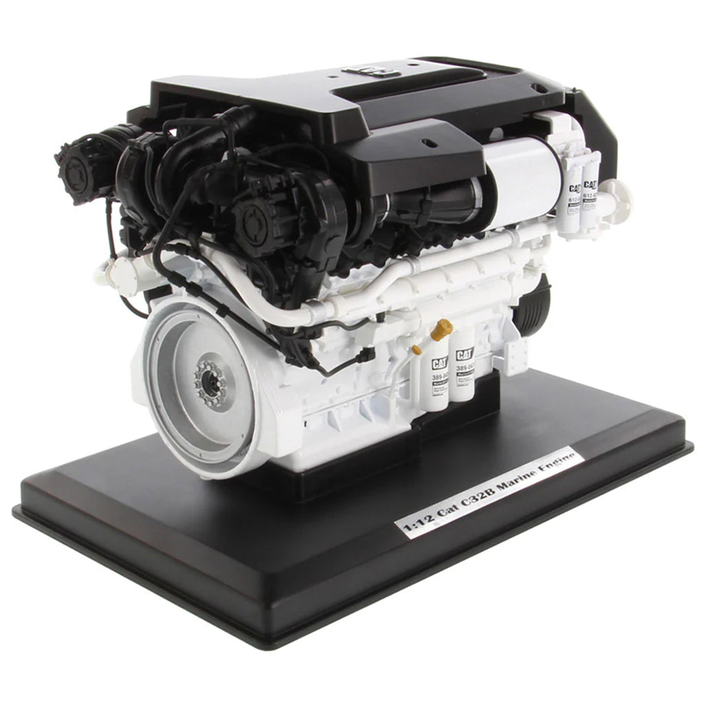 Model of a Caterpillar C32B Marine Diesel Engine on a white background
