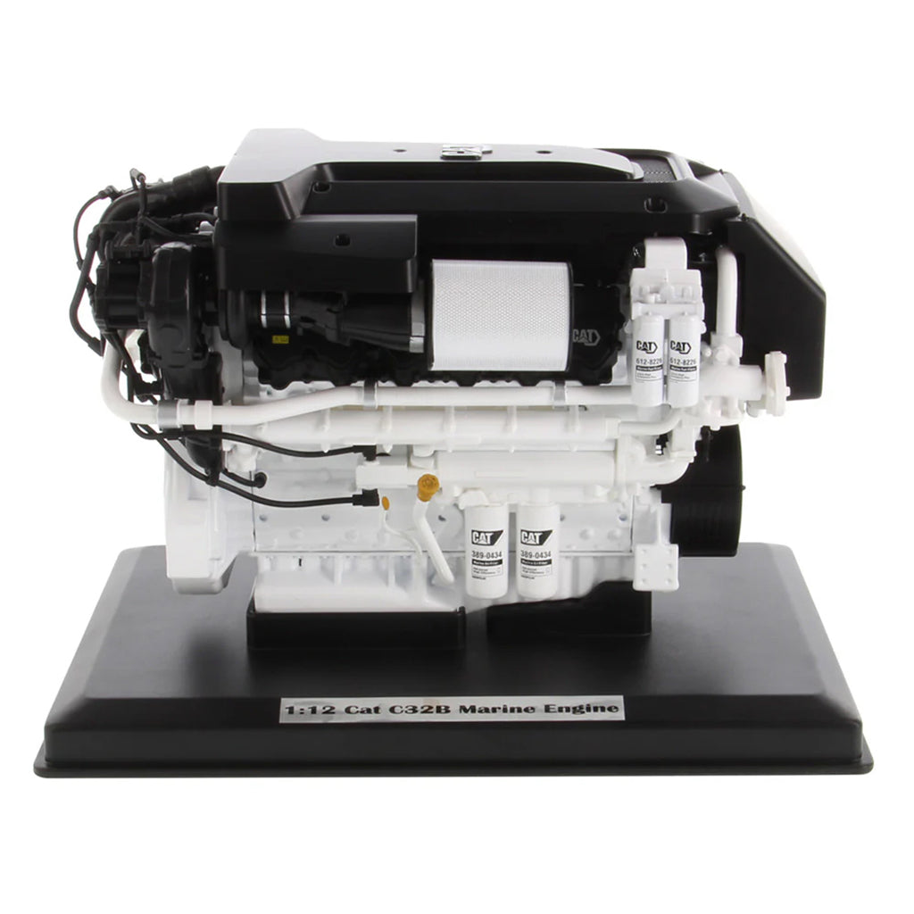 Model of a Caterpillar C32B Marine Diesel Engine on a white background