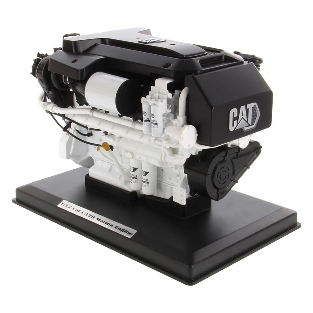 Model of a Caterpillar C32B Marine Diesel Engine on a white background