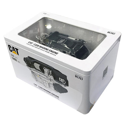 Caterpillar marine engine model in packaging on a white background